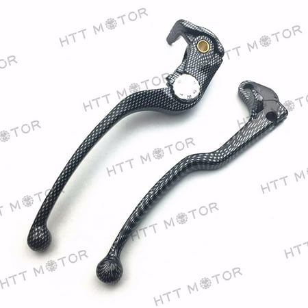 Brake Clutch Lever Kit - HTTMT- Brake + Clutch Hand Lever Carbon Replacement Set For 2004-2005 Suzuki GSXR600/750