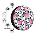 thumbnail image 4 of Lsque skull with hearts Pattern Tire Covers - Tough Tire Wheel Protector for Truck, SUV, Trailer, Camper, RV-14 inch, 4 of 6