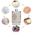 thumbnail image 6 of Yayeee 4 Pack Qtip Holder Bathroom Cotton Swab Canister with Lid Clear Dispenser Set, Red Flower, 6 of 6