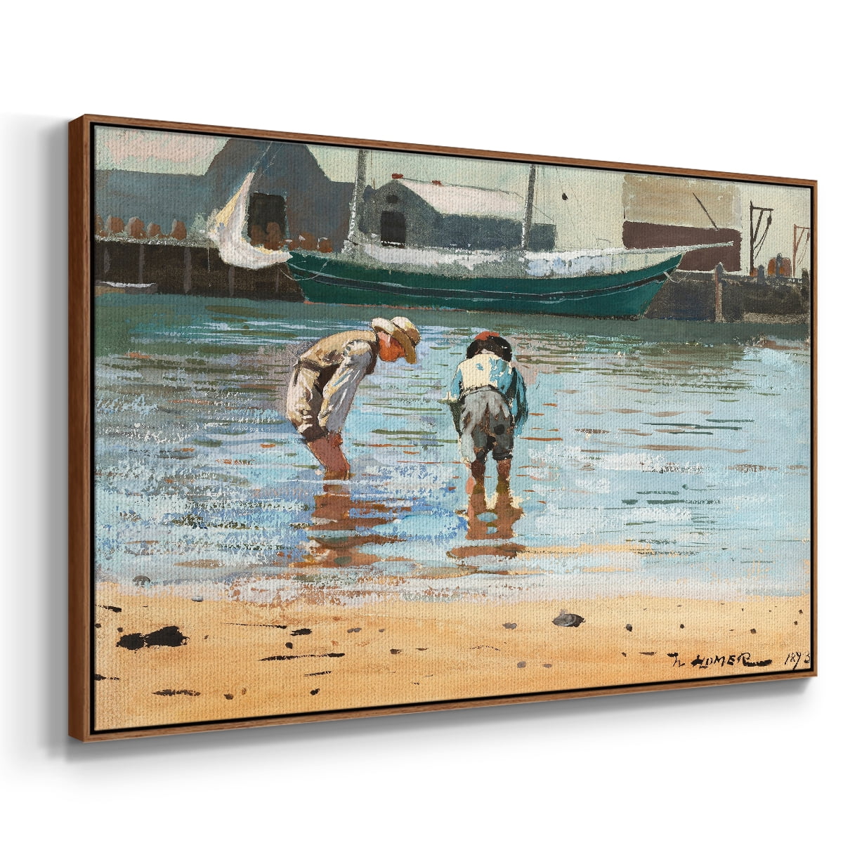 Vintage Landscape-CVII By Wexford Home Framed in Walnut Wood Gallery Wrapped Canvas 25 in. x 37 in.