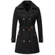 thumbnail image 1 of Chrisuno Chaqueta cortavientos con capucha clásica de gran tamaño para mujer, abrigo holgado, gabardina, talla grande, negro, XL, 1 of 5