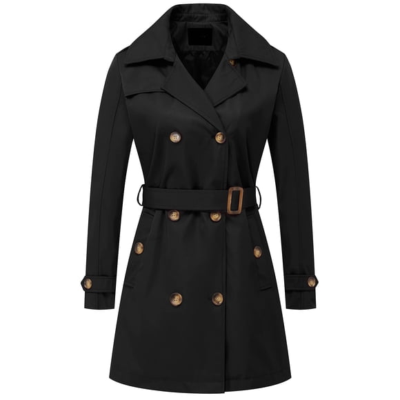 Chrisuno Chaqueta cortavientos con capucha clásica de gran tamaño para mujer, abrigo holgado, gabardina, talla grande, negro, XL