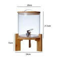 thumbnail image 2 of jifeng Distributeur de Baril de Boisson en Verre avec Robinet en Acier Inoxydable Rangement Jus de Citron 5 L, 2 of 9