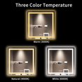 thumbnail image 6 of 36x36 Inch IP54 Waterproof Bathroom Vanity Mirror - Anti-Fog LED, Front/Backlit, Touch Control, High Lumen LED with CRI 95 Mirror, Infinitely Dimmable, 6 of 8