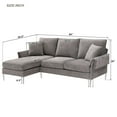 thumbnail image 3 of 84" Convertible Sectional Sofa,Modern Chenille L-Shaped Sofa Couch with Reversible Chaise Lounge,Living Room Sofa Set with 2 Pillows,Fit for Living Room/Apartment,Grey, 3 of 7