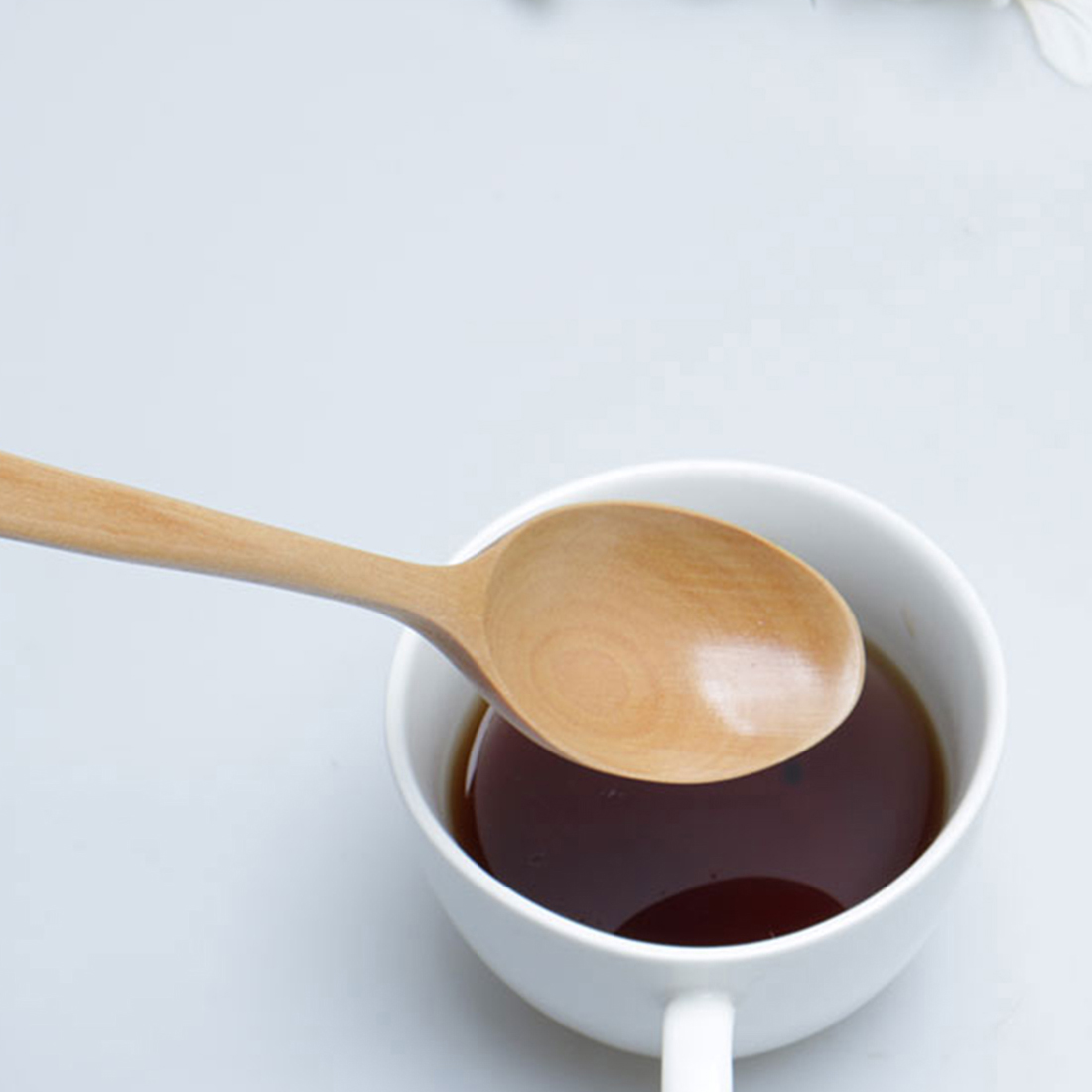 Unique Bargains 7.1" Wooden Spoons Tableware Ladle Spoon Set Wood Brown