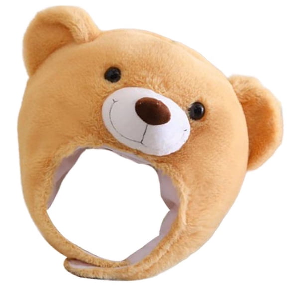 Jiibva Cute Plush Bear Hat Funny Plush Animal Cap Halloween Carnival Party Headgear