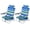 Blue Stripe, variant on Costway Beach Chairs Set of 2 with 5-Position Backrest Padded Headrest Cup Holder for Lawn Coconut Blue