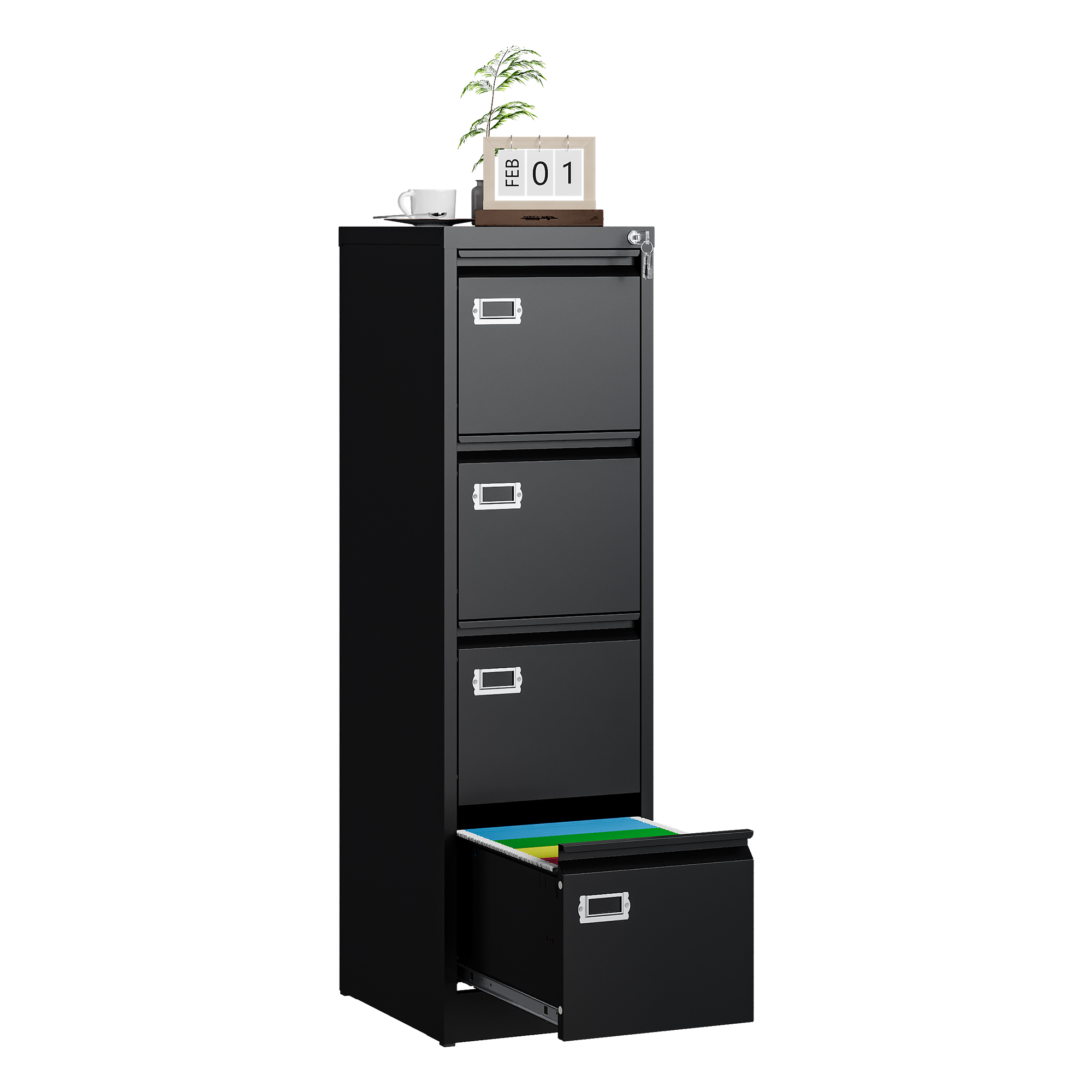 4 Drawer - Black