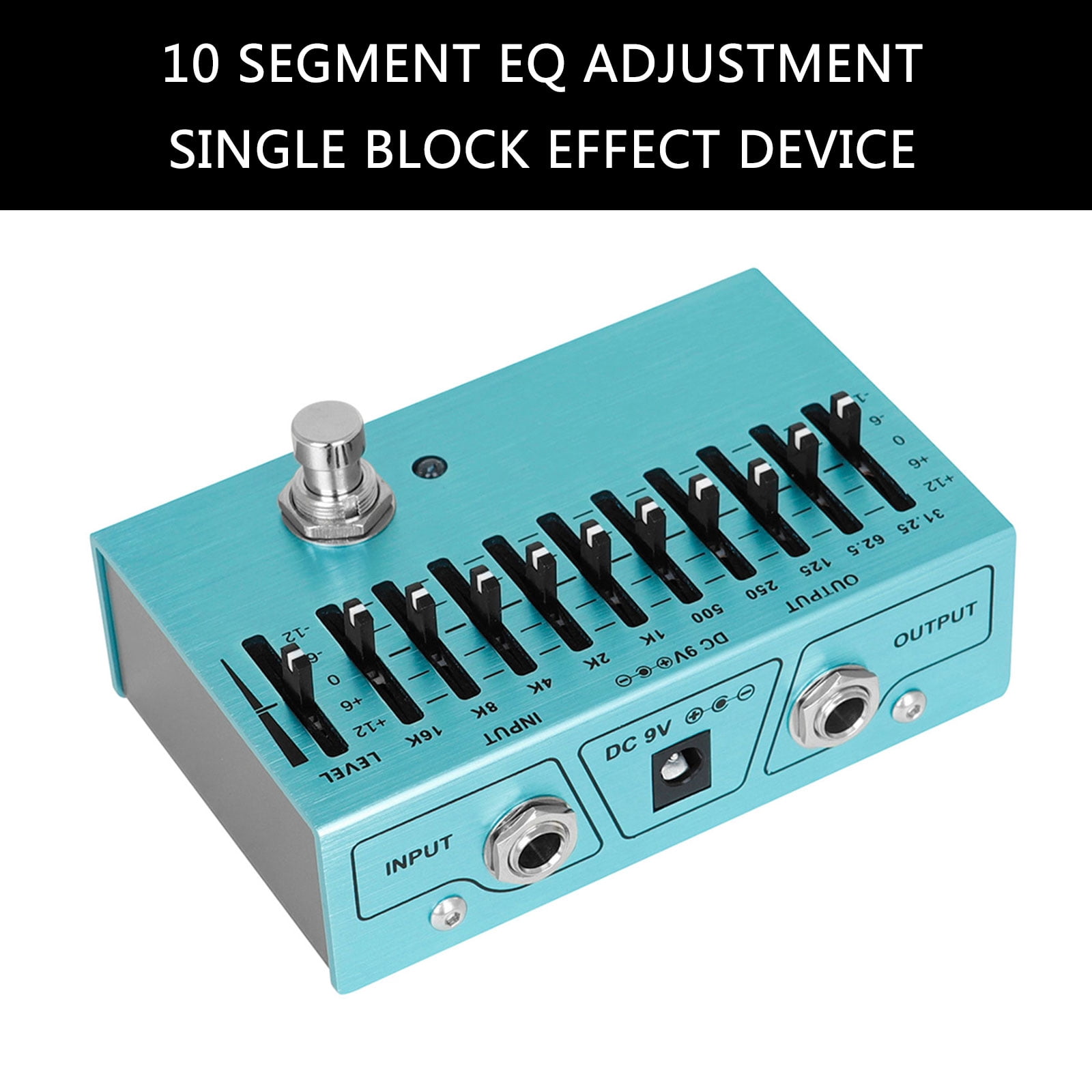 Small 10 Segment Equalizers Guitar Effects Box Guitar Effects Frequency Adjuster Sound Accessory Equalizers Pedal Portable Equalizers Device