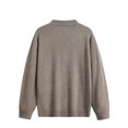 thumbnail image 5 of Zylanna Men Mock Neck Sweater, Solid Color Soft Warm Long Sleeve Pullover Knit Jumper for Daily Wear Khaki, 5 of 8