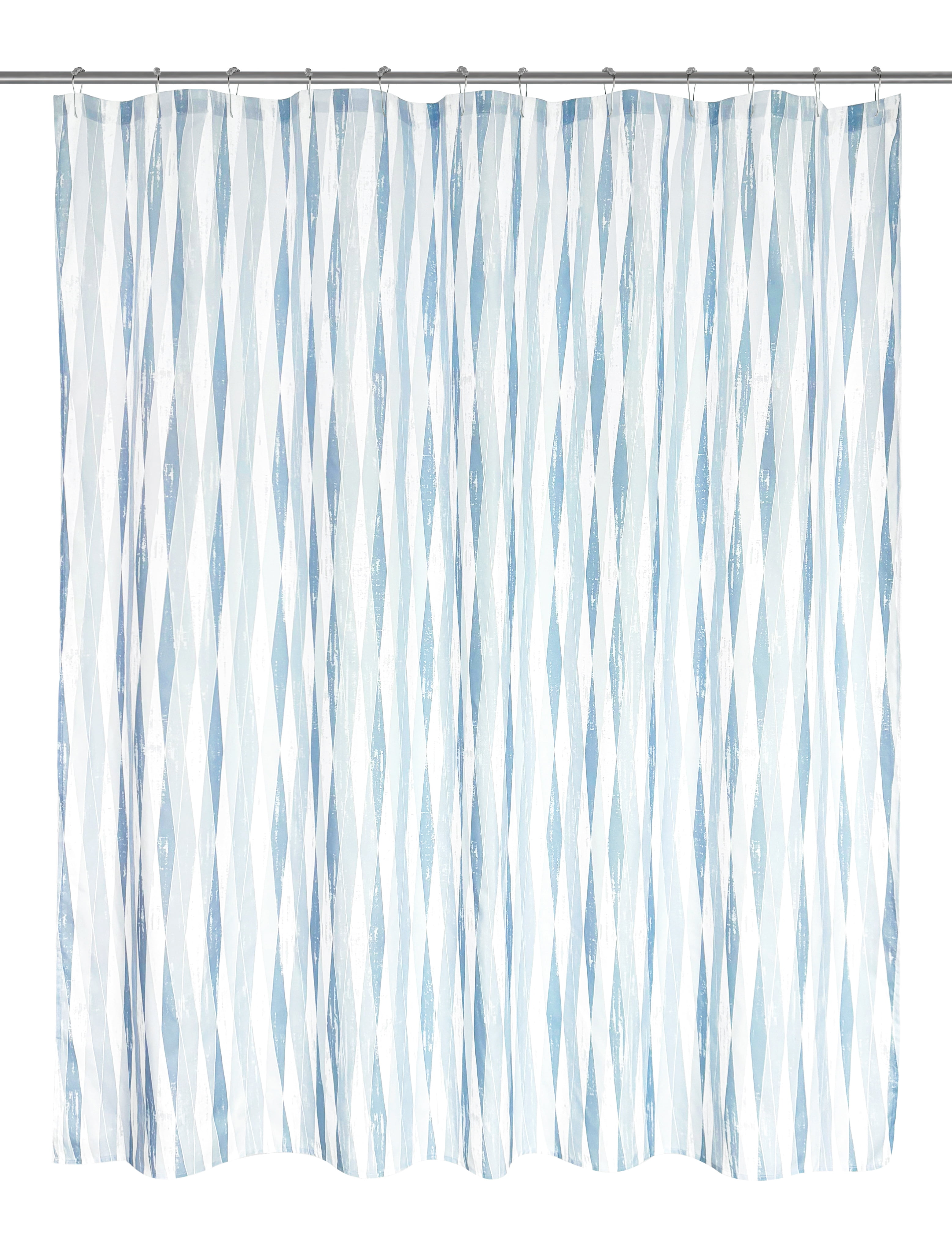 Mainstays 16-Piece Diamond Geo Polyester/Ceramic Shower Curtain & Bathroom Accessory Set, Multi-Color