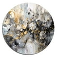 thumbnail image 2 of Designart "Delicate Brushstrokes Grey and Gold II" Abstract Marble Metal Round Wall Art Prints, 2 of 5