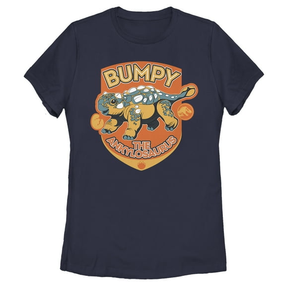 Women's Jurassic World: Camp Cretaceous Bumpy the Ankylosaurus  Graphic Tee Navy Blue Medium