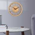 thumbnail image 6 of 12" European Clock Hollow Wood Pattern Large Arabic Numerals Silent Non Ticking Wall Clocks for Kitchen Farmhouse Bedroom ,, 6 of 6