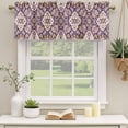 thumbnail image 3 of Purple Boho Valances for Windows, Decorative Rod Pocket Window Valance Curtains, Ethnic Southwest Country Flowers Motifs Short Curtain Drapes for Kitchen/Bathroom/Living Room, 2 Panels, 42" W x 12" L, 3 of 8