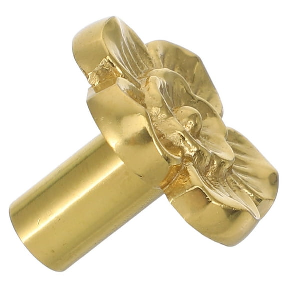 Homoyoyo Elegant Golden Brass Flower Cabinet Knobs Decorative Hardware for Drawers and Furniture