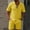 🌍106-Yellow, variant on Ceisia Men's Casual Short Sleeve Button Down Shirt Open Weave Breathable and Elastic Waist Drawstring Shorts Two Piece Set Gifts for Father Brown 2X