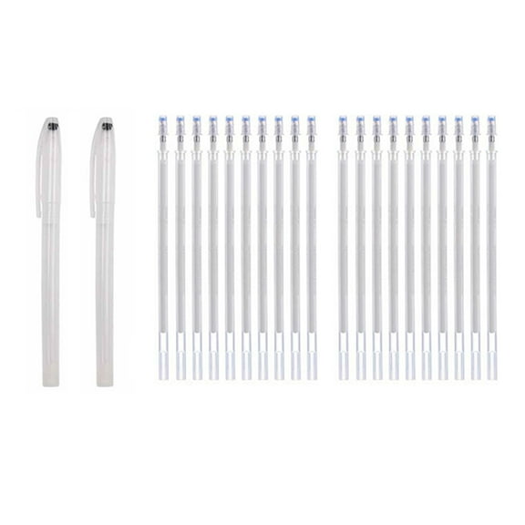 SEIWEI Leather Marking Pen Mercury Pen Set Colorful Refills and Pen 2pcs Pen Shell with 20pcs Refills (White)