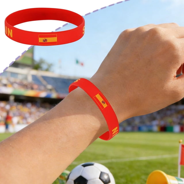 Pulsera De Silicona Pulsera de silicona multicolor con banderas del Mundial 2026 para aficionados de Estados Unidos,Canadá y México (multicolor,1 pieza). Rkxzt