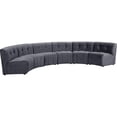 thumbnail image 3 of Meridian Furniture Limitless Gray Velvet Modular 6 Piece Sectional, 3 of 6
