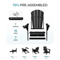 thumbnail image 6 of Folding Adirondack Chair, All-Weather HDPE Fire Pit Patio Chair, Black, 6 of 7
