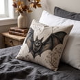 thumbnail image 6 of Halloween Vintage Bats Throw Pillow Cover, Branch Print, 18x18 Linen Cushion Case, Hidden Zipper, Gothic Decor for Sofa Home by MPOISVA, 6 of 6