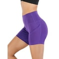 thumbnail image 4 of YouLoveIt Womens Yoga Shorts Butt Lifting Yoga Shorts High Waist Tummy Control Yoga Leggings Solid Color Yoga Running Shorts Yoga Short Leggings Stretch Ruched Hot Shorts with Pockets, 4 of 6