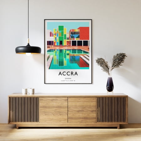 Poster Ghana Travel Print, Accra Travel Poster , Africa Travel Art, Tourism Print, Cityscape Artwork, Cultural Decor, Geography Poster , A1/A2/A3/A4-UNFRAMED