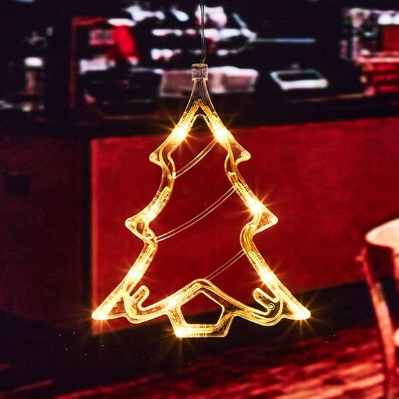 Giunmcul Christmas Decoration, LED Christmas Sucker Lights Snowman Snowflake Decorations for Window Car Home