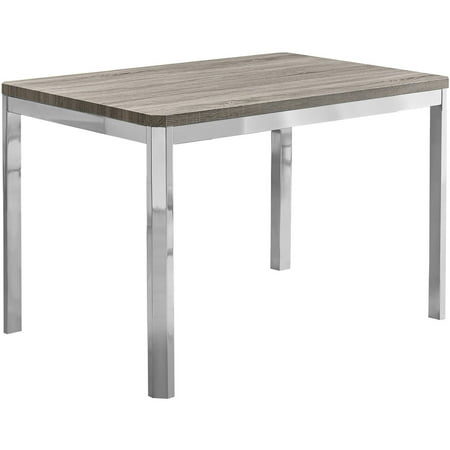 Monarch Dining Table 32 X 48 Dark Taupe Chrome Metal Monarch Dining Table 32 X 48 Dark Taupe Chrome Metal