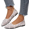 thumbnail image 2 of Ballet Flat Shoes for Women Lightweight Comfortable Breathable Mesh Lace Pointed Toe Shoes for Women 43, 2 of 6