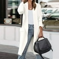 thumbnail image 4 of Lisingtool Winter Coats for Women's Casual Long Sleeve Draped Open Front Knit Pockets Long Cardigan Jackets Sweater Womens Tops White, 4 of 9
