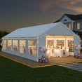 thumbnail image 5 of Dateyes 32*16FT Party Tent,Heavy Duty Outdoor Awning Tent,with Removable Sidewalls, Commercial Wedding Big Tent,Carport, BBQ,UV 50+, Waterproof, White, 5 of 9