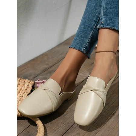 

Gomelly Womens Flats Comfort Casual Shoes Closed Toe Mules & Clogs Breathable Slides Sandals Outdoor Daily Walking Shoe Beige 8
