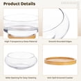 thumbnail image 4 of 4PCS Lotus Bowl Planters with Wood Trays, 6" Round Glass Vase for Hydroponics, Fish Bowl Design, Ideal for Home Decor, Wedding, and Party Centerpieces, 4 of 6