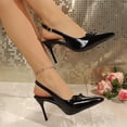 thumbnail image 6 of GERsome Women's Stiletto Heels Closed Pointy Toe Dress Pumps Elegant Slingback Wedding Pumps Formal Comfort Shoes, Black Size 9, 6 of 9
