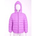 thumbnail image 2 of RUNQHUI Kids Boys Girls Winter Packable Down Puffer Jacket Coat Water Resistant Bubble Puffer Purple 120, 2 of 7