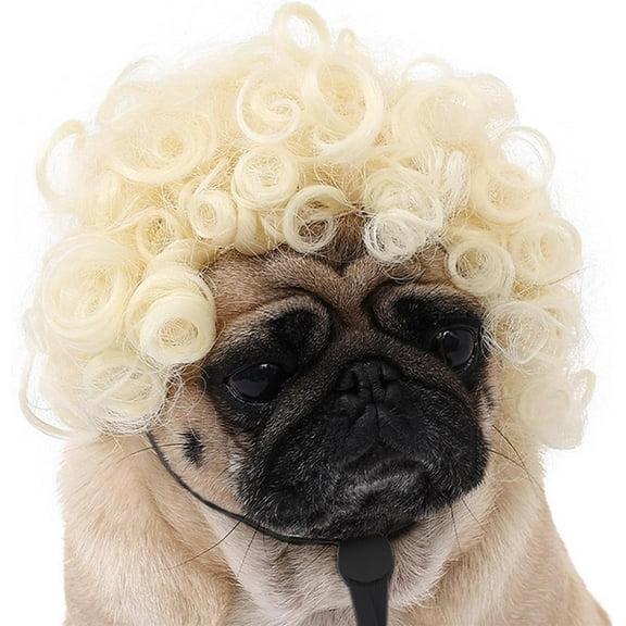 Dog Wig Cat Role Play Costume, Halloween Christmas Party Holiday Pet Wigs, Small Dogs Cats High Temperature Wire Hair Accessories