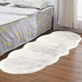 thumbnail image 6 of AuroraX Soft Bedroom Area Rug White Non-Slip Backing Cute Plush Living Room Rug Machine Washable 19x55 Inch Minimalist Irregular, 6 of 7