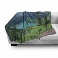 thumbnail image 3 of Glacier National Park Soft Flannel Fleece Throw Blanket, Outdoor Scene with Grinnell Lake and Mountains in Summer Season, Cozy Plush for Indoor and Outdoor Use, 50" x 60", Multicolor, by Ambesonne, 3 of 6