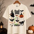 thumbnail image 2 of Boo Halloween Shirt, Retro Witch Ghost Black Cat Graphic Tee, Vintage Creep Spooky Season Gift for Women Men, Unisex, 2 of 10