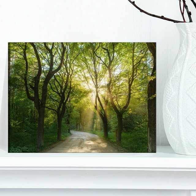 Designart - Soirée dans la Forêt Verte - Impression sur Toile Paysage