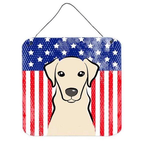 American Flag & Yellow Labrador Wall or Door Hanging Prints