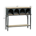 thumbnail image 4 of DecMode 47" x 41" Black Metal Arched 2 Shelf and 4 Cubby Console Table with Brown Wood Shelves, 1-Piece, 4 of 14