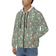 thumbnail image 3 of Zufioo Retro Hippie Groovy Mushroom Print Men's Hooded Cardigan, Zip-up Long-Sleeved Sweatshirt Jacket Sportswear-X-Large, 3 of 5