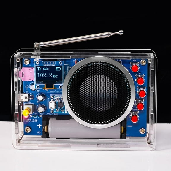 OLED Display Rädio Soldering Kit, DIY Soldering Project Kit, Portable Radio Electronic Kits, Practicing Soldering Kit for Learning and Teaching Solder