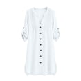 thumbnail image 4 of YueHuiYing Women Beach Cover Ups V Neck Button Down Swimsuit Coverup Swimwear Bathing Suit Cover Up, 4 of 5