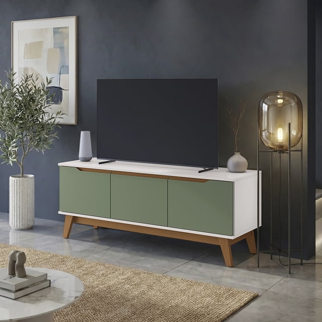 Rack TV Kappesberg 136 cm Blanco/Verde 3 Puertas