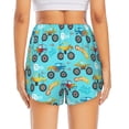 thumbnail image 4 of Vsdgher Cartoon Monster Truck Print Women's Running Double Layer Shorts High Waisted with Pockets Elastic Yoga Workout Athletic Gym Sports, 4 of 8